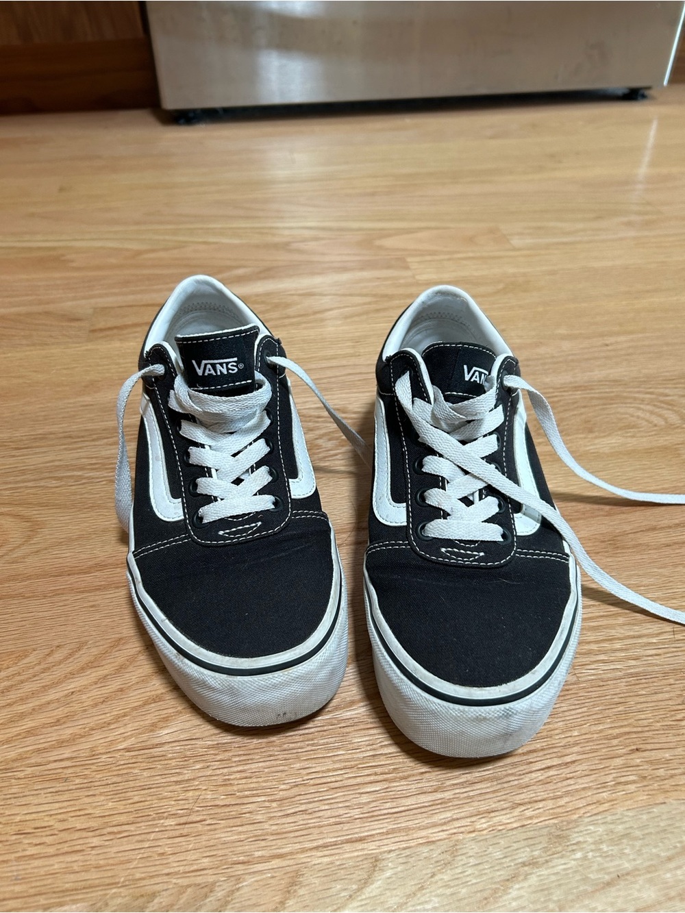 Vans Black & White Old Skool Platform Skate Shoes